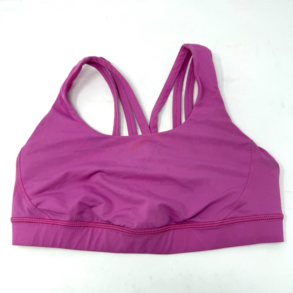 Lululemon Sports Bra Pink Strappy Back Size 8